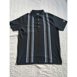 Footjoy Todd Snyder Polo Shirt Striped Size Medium Black Blue